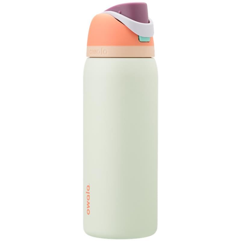 FreeSip Insulated Stainless Steel Water Bottle with Straw for Sports and Travel, BPA-Free, 24-oz, Shy Marshmallow