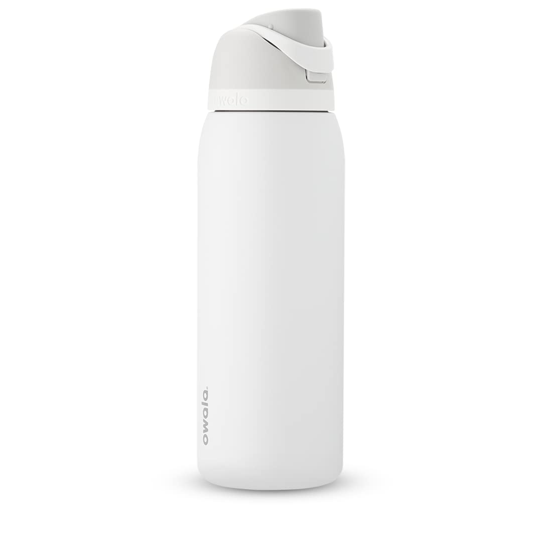 FreeSip Insulated Stainless Steel Water Bottle with Straw for Sports and Travel, BPA-Free, 24-oz, Shy Marshmallow