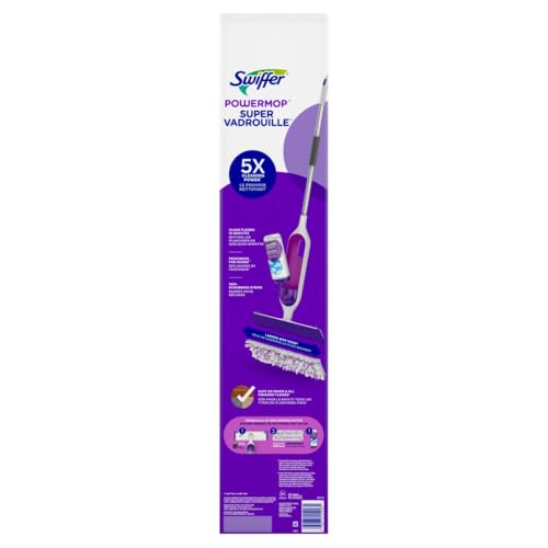 Swiffer PowerMop Multi-Surface Mop Kit for Floor Cleaning, Fresh Scent, Mopping Kit Includes PowerMop, 2 Mopping Pad Refills, 1 Floor Cleaning Solution with Fresh Scent and 2 Batteries