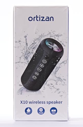 Ortizan Portable Bluetooth Speaker, IPX7 Waterproof Wireless Speaker with 24W Loud Stereo Sound, Outdoor Speakers with Bluetooth 5.0, 30H Playtime,66ft Bluetooth Range, Dual Pairing for Home
