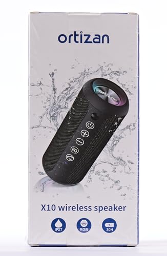 Ortizan Portable Bluetooth Speaker, IPX7 Waterproof Wireless Speaker with 24W Loud Stereo Sound, Outdoor Speakers with Bluetooth 5.0, 30H Playtime,66ft Bluetooth Range, Dual Pairing for Home