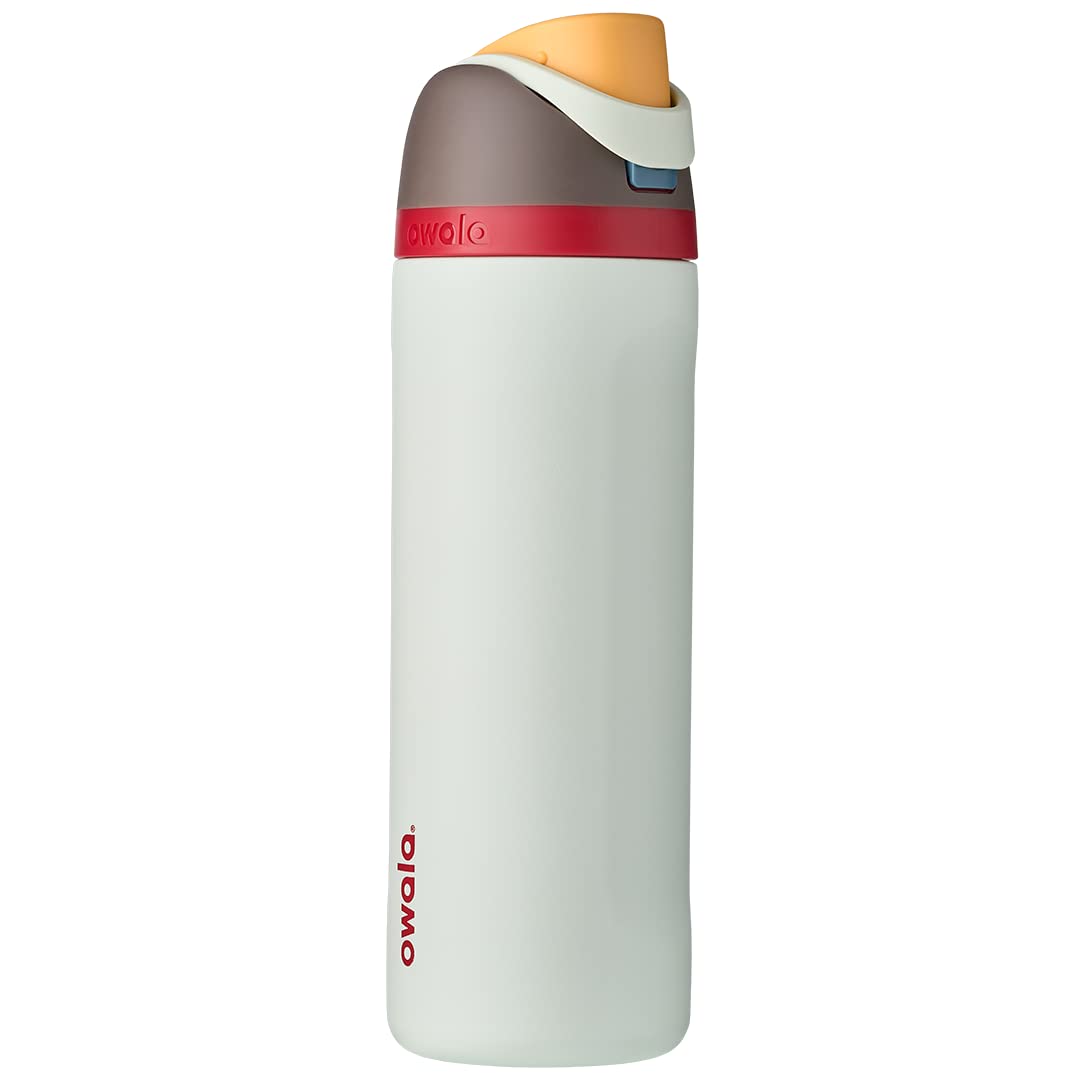 FreeSip Insulated Stainless Steel Water Bottle with Straw for Sports and Travel, BPA-Free, 24-oz, Shy Marshmallow