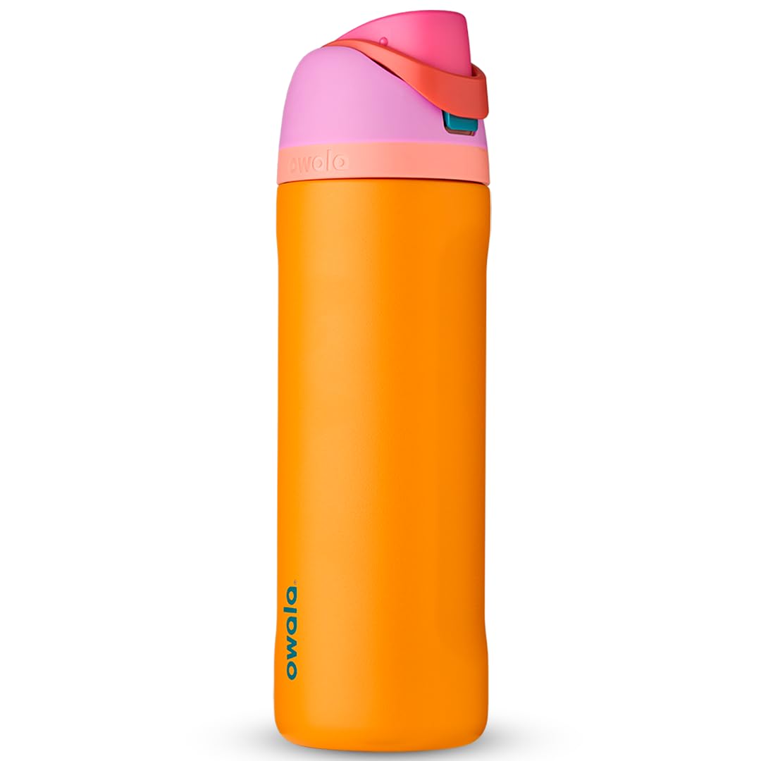 FreeSip Insulated Stainless Steel Water Bottle with Straw for Sports and Travel, BPA-Free, 24-oz, Shy Marshmallow