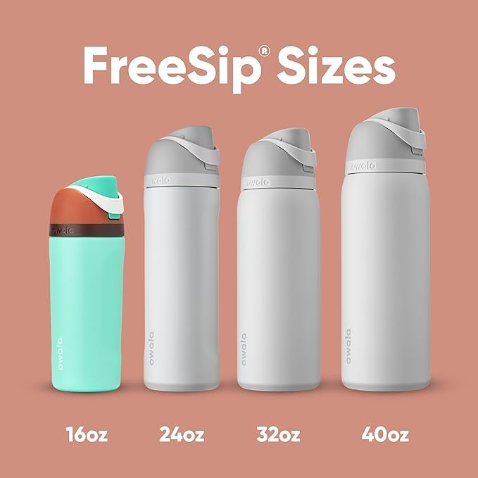 FreeSip Insulated Stainless Steel Water Bottle with Straw for Sports and Travel, BPA-Free, 24-oz, Shy Marshmallow