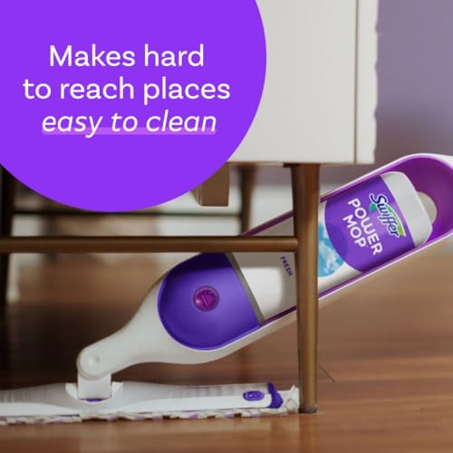 Swiffer PowerMop Multi-Surface Mop Kit for Floor Cleaning, Fresh Scent, Mopping Kit Includes PowerMop, 2 Mopping Pad Refills, 1 Floor Cleaning Solution with Fresh Scent and 2 Batteries