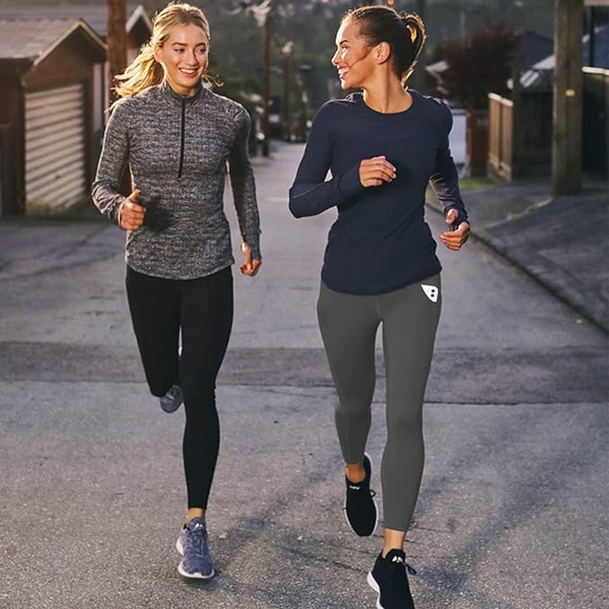 Gayhay Leggings with Pockets for Women - High Waisted Tummy Control Soft Compression Yoga Pants for Workout Running Gym