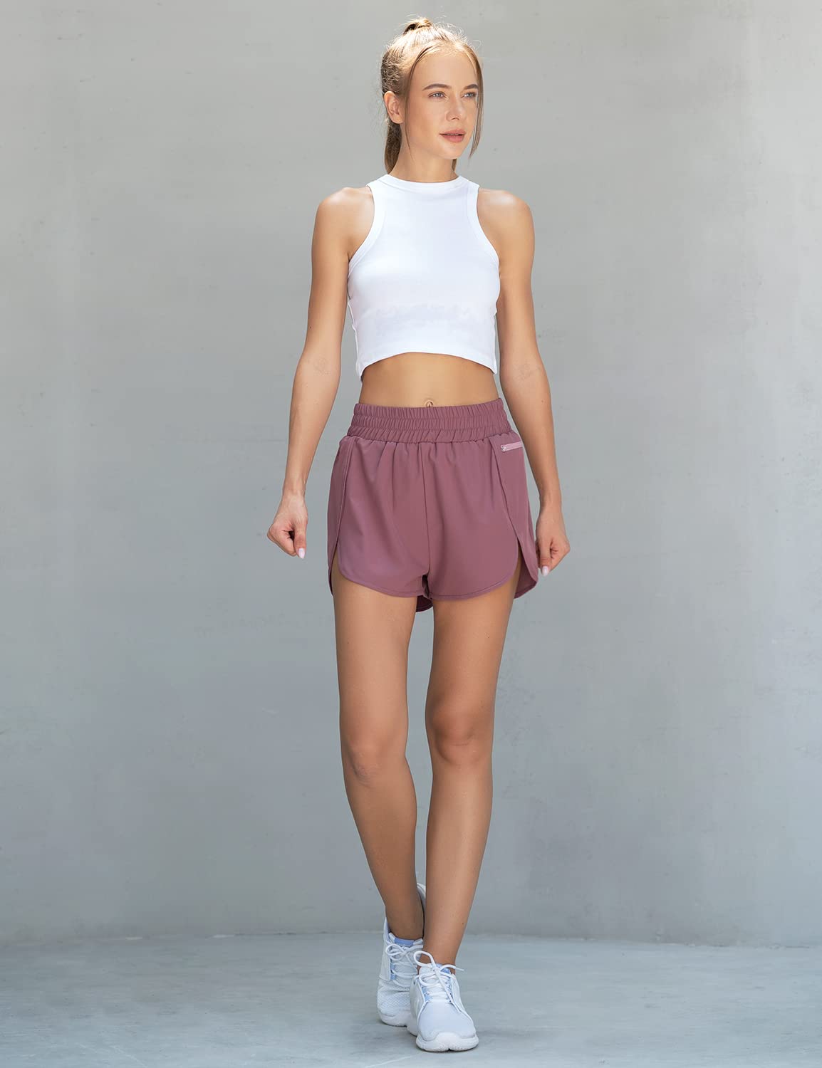 Women's Quick-Dry Running Shorts Workout Sport Layer Active Shorts with Pockets 1.75