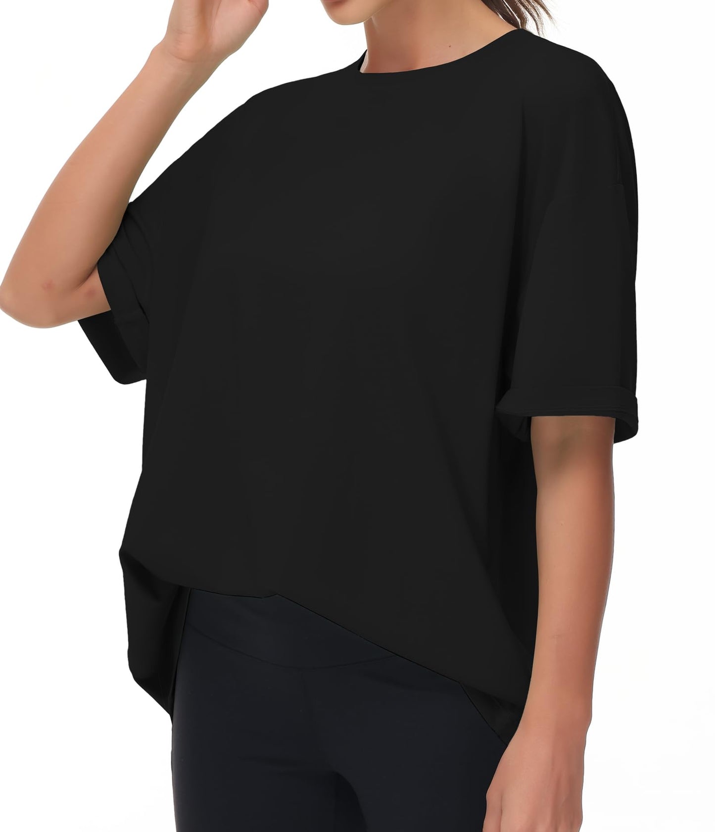 THE GYM PEOPLE Women's Casual Oversized T-Shirts Summer Crewneck Short Sleeve Workout Basic Tee Tops