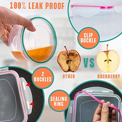 50 Pcs Large Food Storage Containers with Lids Airtight-85 oz to Sauces Box-Total 526Oz Stackable Kitchen Bowls Set Meal Prep Containers-BPA Free Leak proof Plastic Freezer Microwave safe