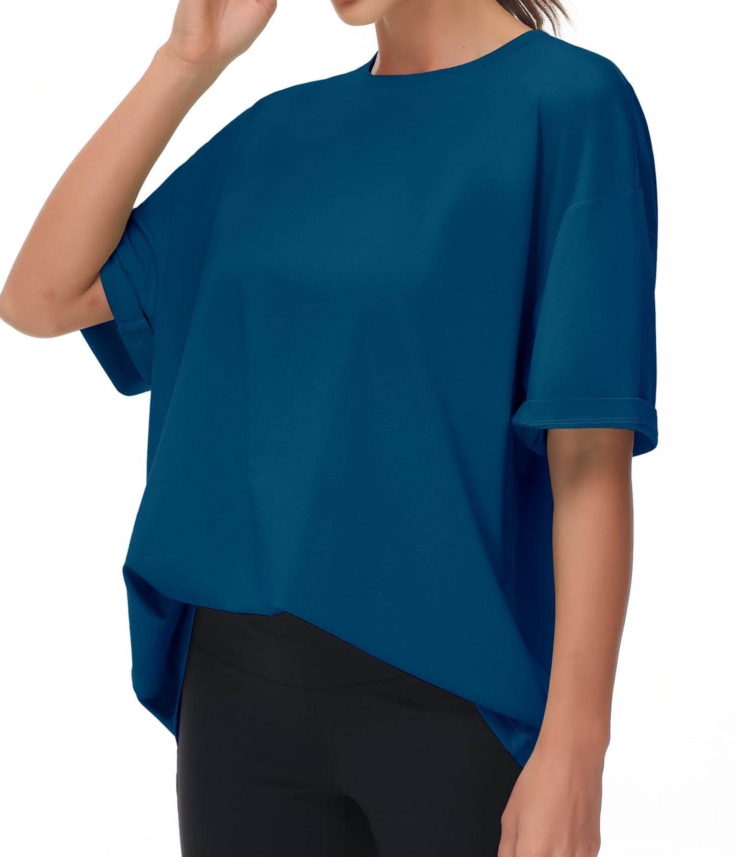 THE GYM PEOPLE Women's Casual Oversized T-Shirts Summer Crewneck Short Sleeve Workout Basic Tee Tops