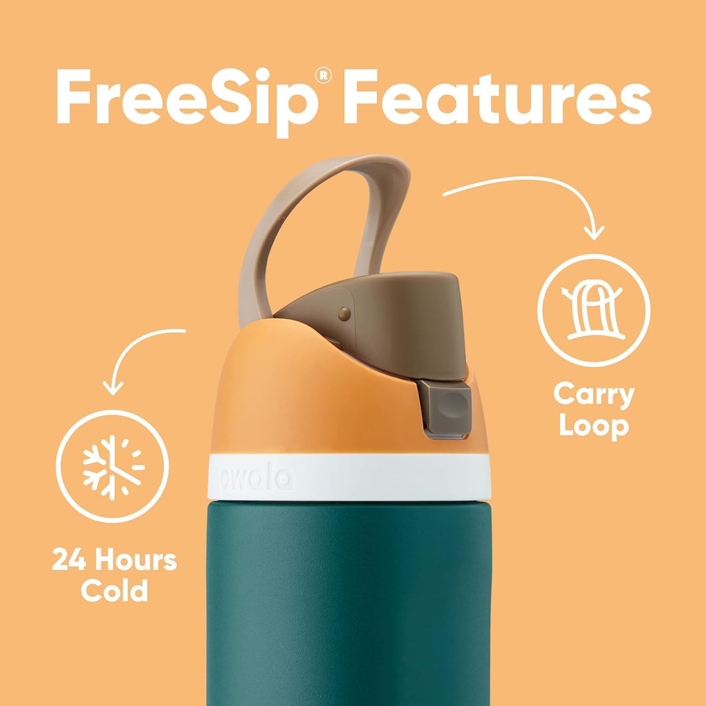 FreeSip Insulated Stainless Steel Water Bottle with Straw for Sports and Travel, BPA-Free, 24-oz, Shy Marshmallow