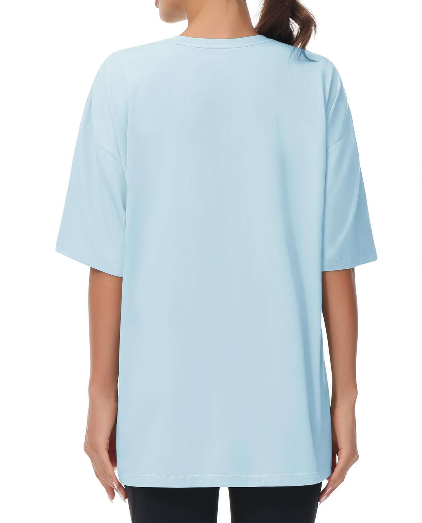 THE GYM PEOPLE Women's Casual Oversized T-Shirts Summer Crewneck Short Sleeve Workout Basic Tee Tops