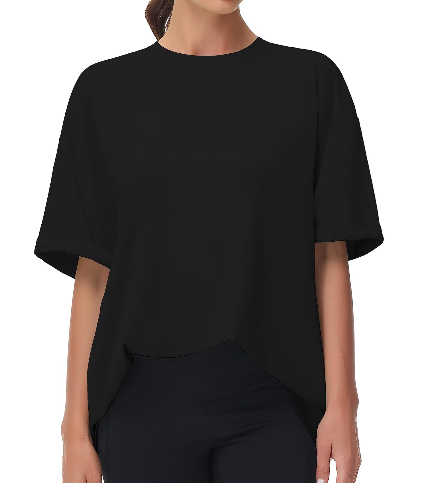 THE GYM PEOPLE Women's Casual Oversized T-Shirts Summer Crewneck Short Sleeve Workout Basic Tee Tops