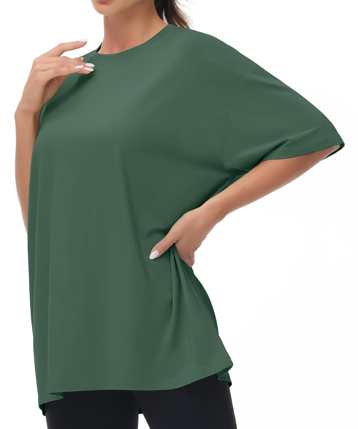 THE GYM PEOPLE Women's Casual Oversized T-Shirts Summer Crewneck Short Sleeve Workout Basic Tee Tops