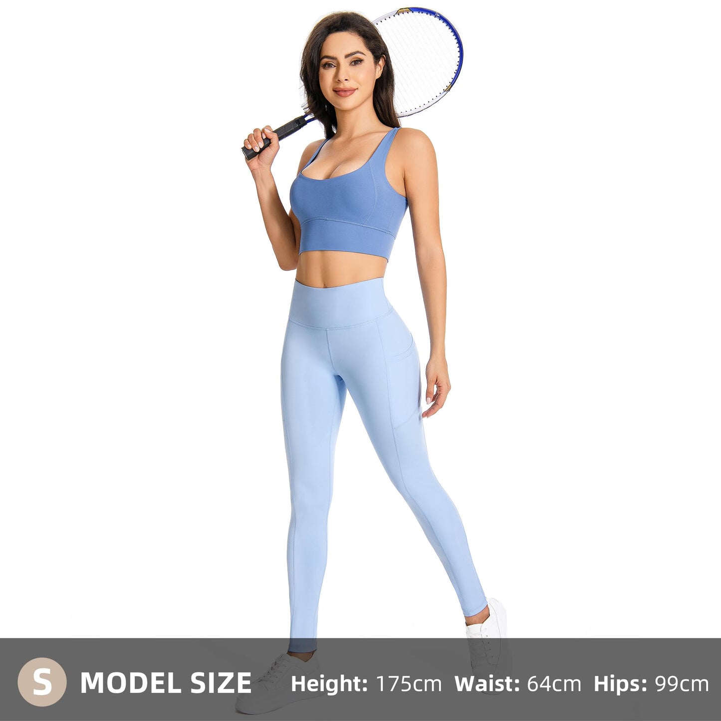 GymCope Leggings for Women with Tummy Control, 3 Pockets Yoga Pants, Non-See-Through Fabric for Yoga, Running, Gym