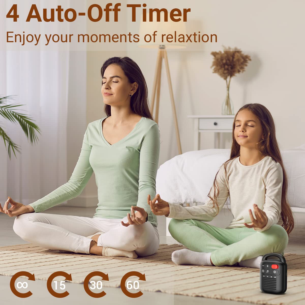 Sound Machines White Noise Machine 12 Colors Night Lights with 30 Soothing Sounds Sleep Machine with 5 Timers Portable for Home Travel and Office-Black