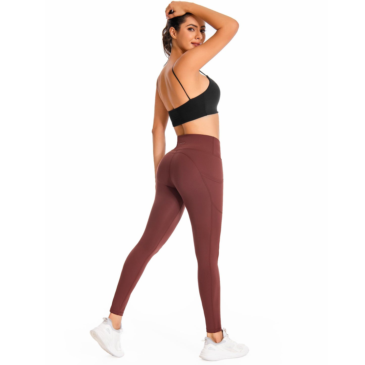 GymCope Leggings for Women with Tummy Control, 3 Pockets Yoga Pants, Non-See-Through Fabric for Yoga, Running, Gym
