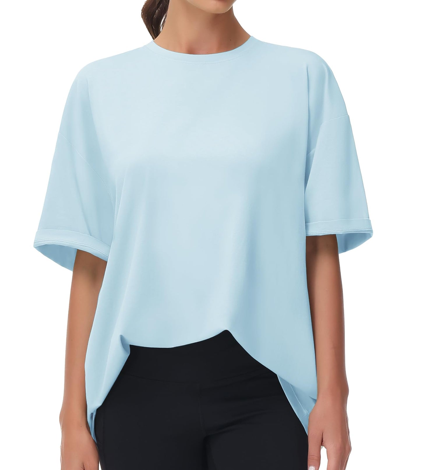 THE GYM PEOPLE Women's Casual Oversized T-Shirts Summer Crewneck Short Sleeve Workout Basic Tee Tops