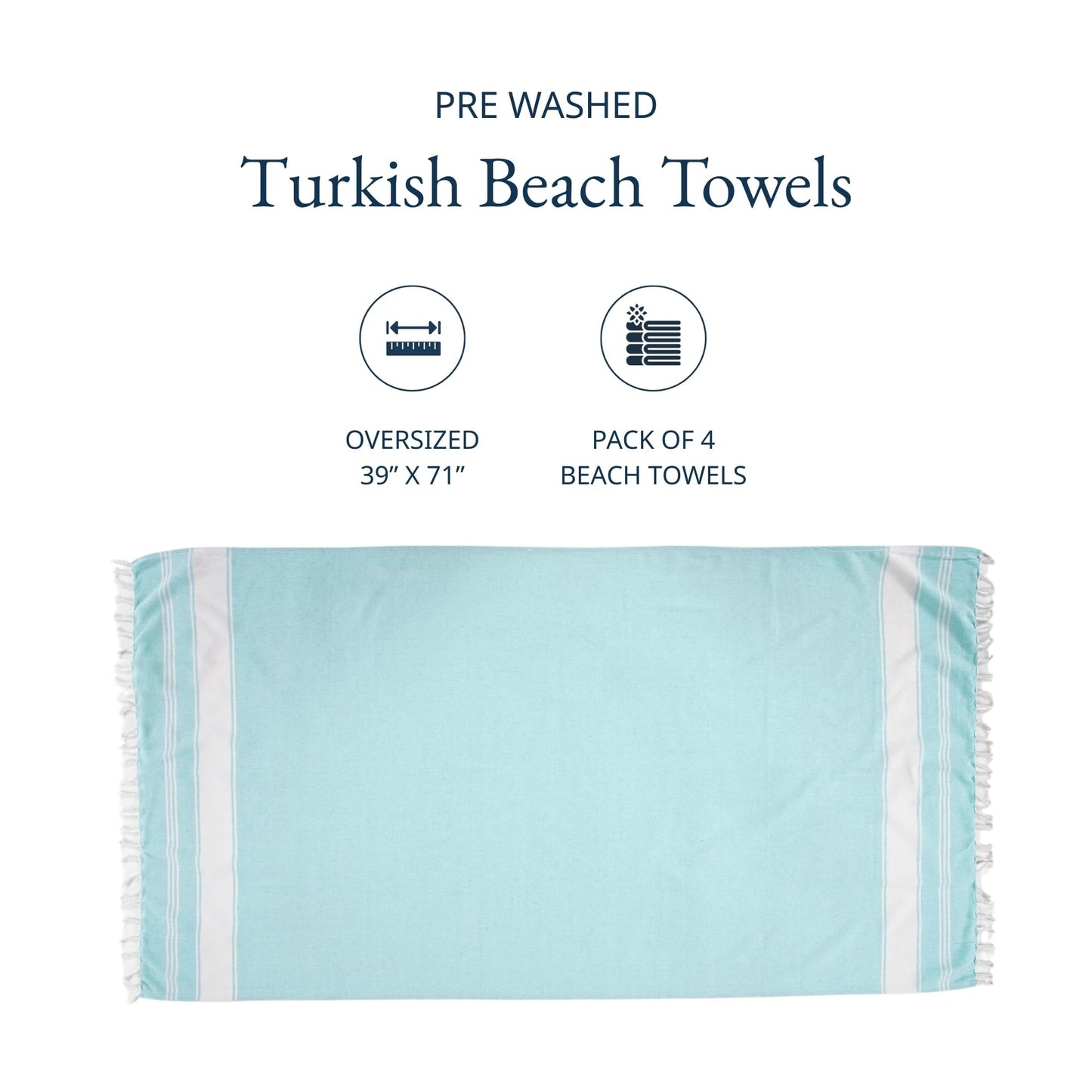 Lane Linen Beach Towels 6 Pack, Oversized Beach Towel, Pre-Washed Large Beach Towel, Stylish Pool Towels for Adults, Quick Dry Beach Towel, Lightweight Travel Towel, 39"x71" - Multi Colors