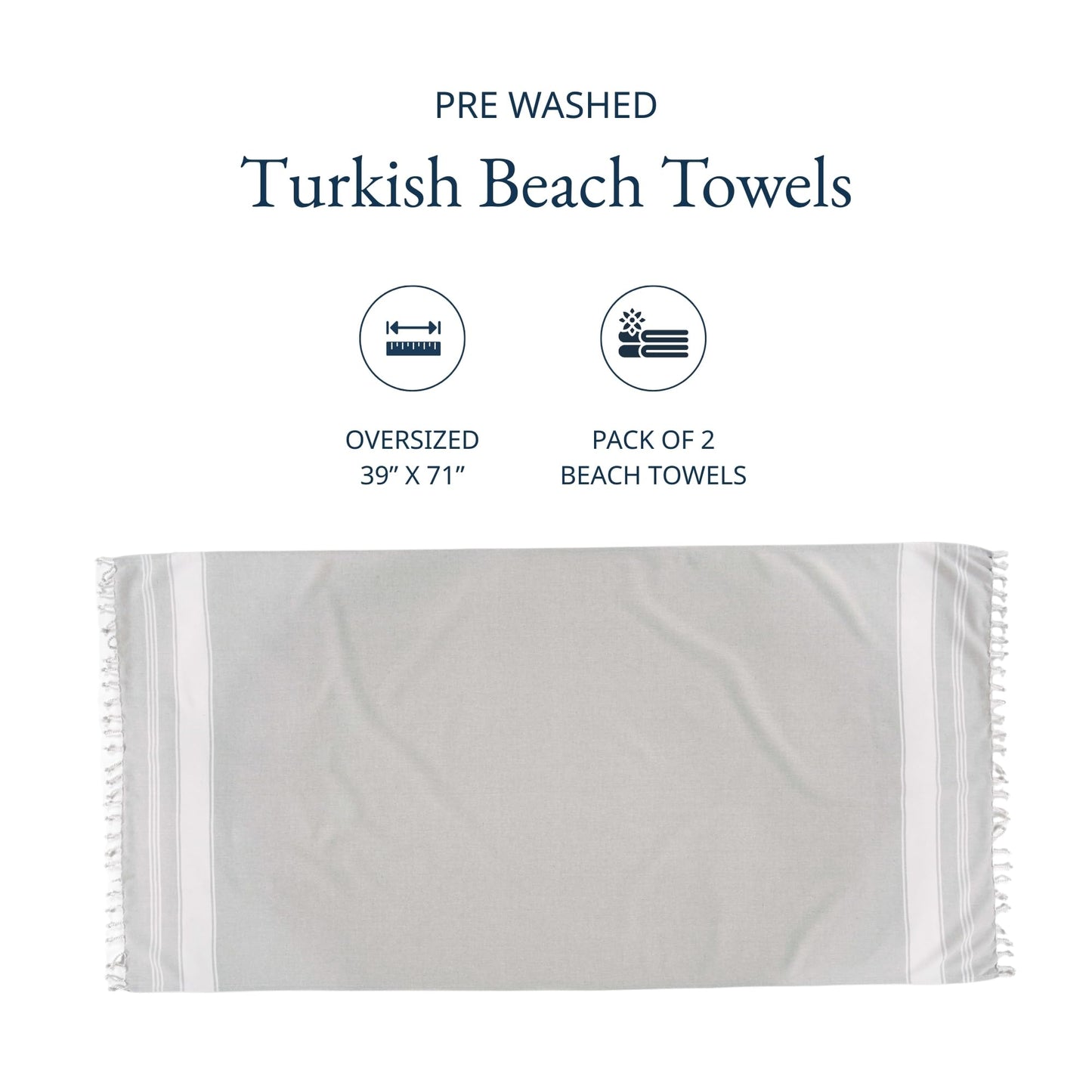 Lane Linen Beach Towels 6 Pack, Oversized Beach Towel, Pre-Washed Large Beach Towel, Stylish Pool Towels for Adults, Quick Dry Beach Towel, Lightweight Travel Towel, 39"x71" - Multi Colors