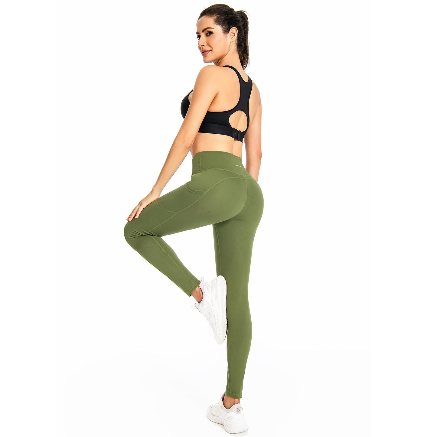 GymCope Leggings for Women with Tummy Control, 3 Pockets Yoga Pants, Non-See-Through Fabric for Yoga, Running, Gym