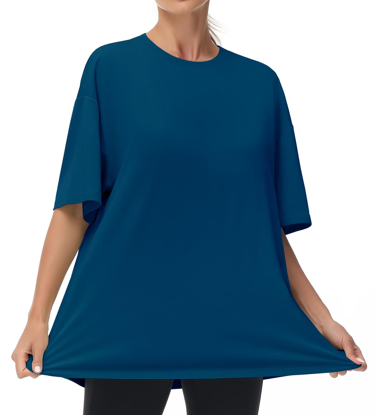 THE GYM PEOPLE Women's Casual Oversized T-Shirts Summer Crewneck Short Sleeve Workout Basic Tee Tops
