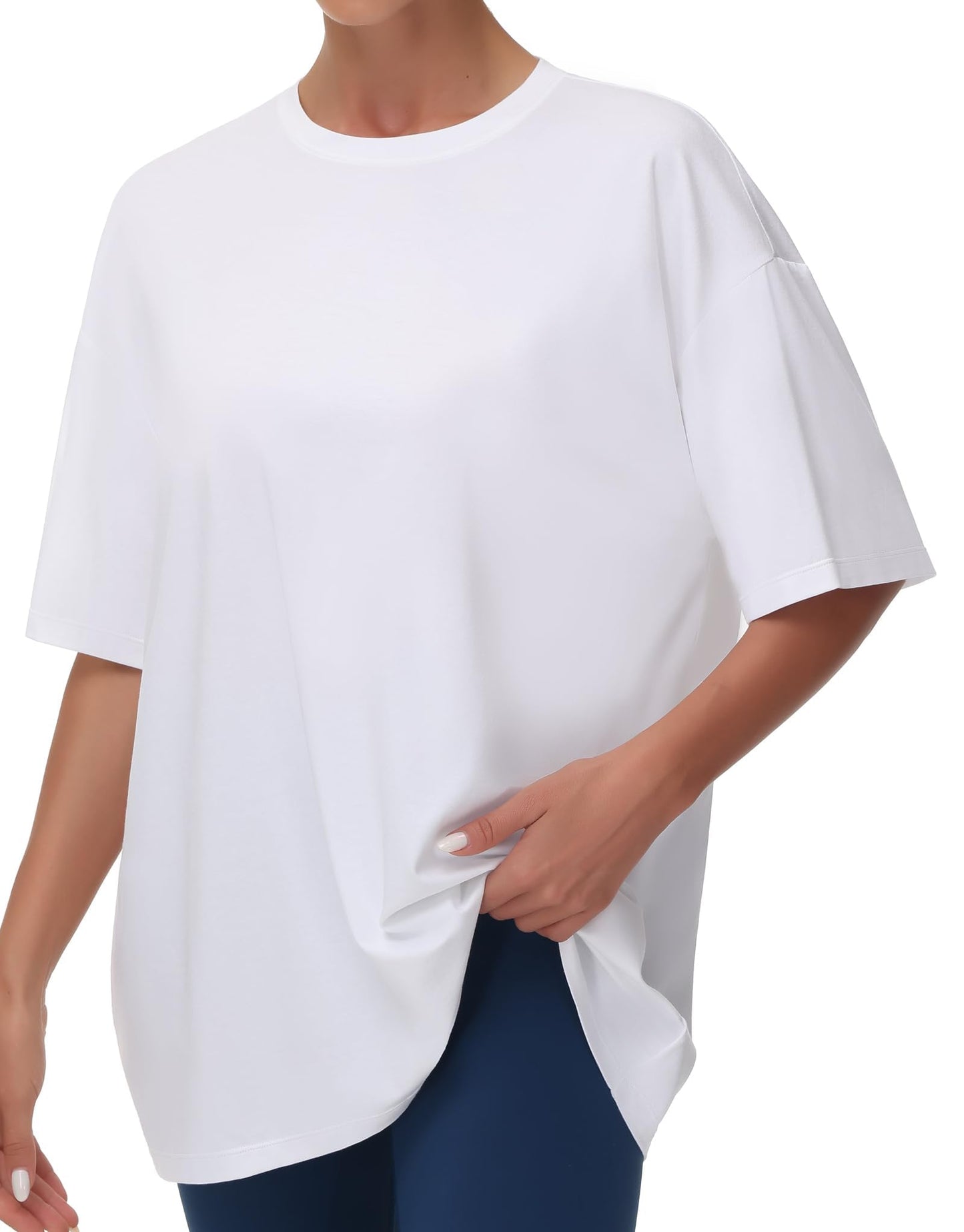 THE GYM PEOPLE Women's Casual Oversized T-Shirts Summer Crewneck Short Sleeve Workout Basic Tee Tops