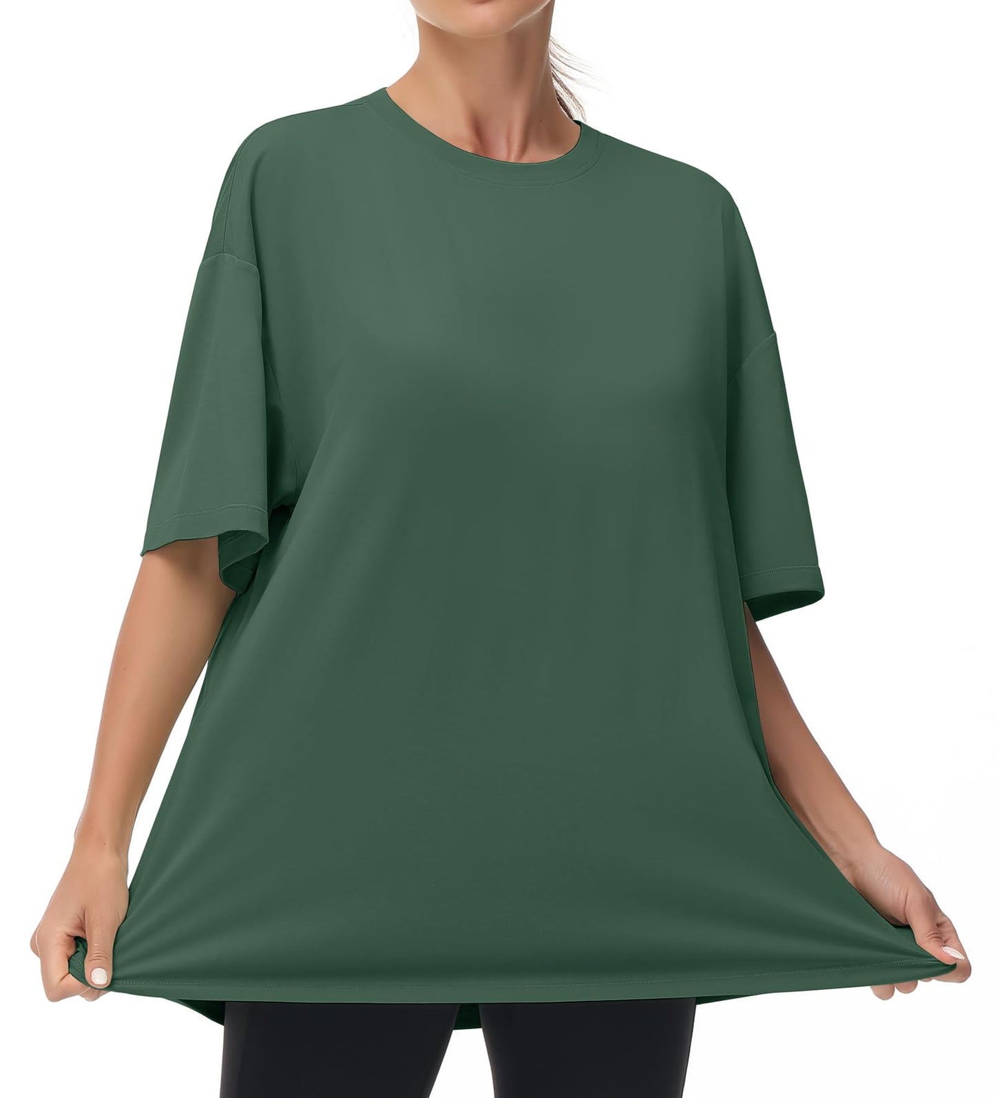 THE GYM PEOPLE Women's Casual Oversized T-Shirts Summer Crewneck Short Sleeve Workout Basic Tee Tops