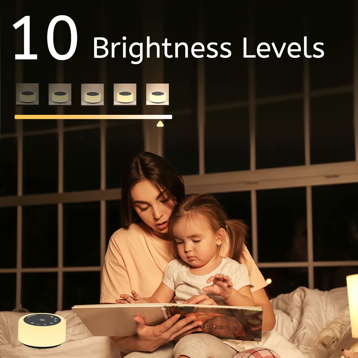 Sound Machines White Noise Machine 12 Colors Night Lights with 30 Soothing Sounds Sleep Machine with 5 Timers Portable for Home Travel and Office-Black