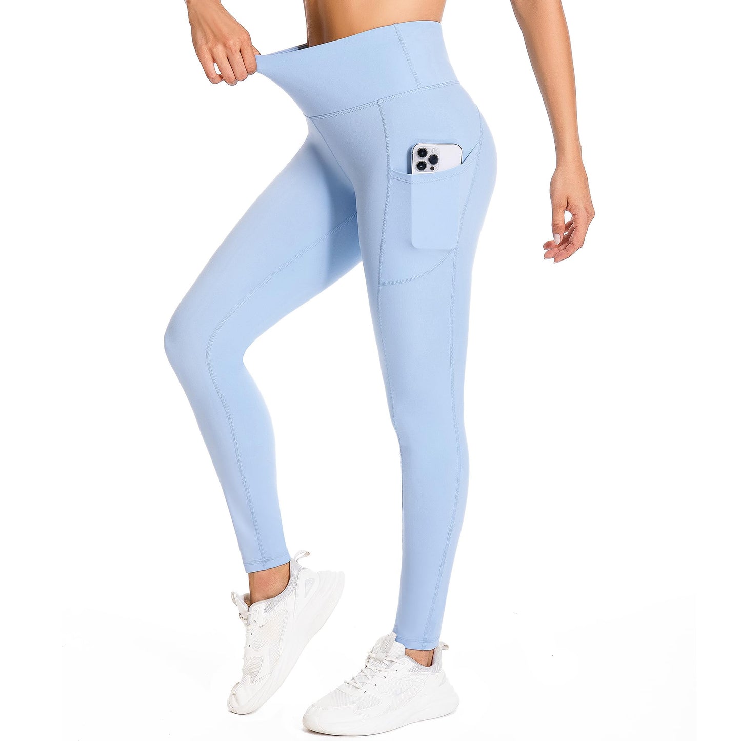 GymCope Leggings for Women with Tummy Control, 3 Pockets Yoga Pants, Non-See-Through Fabric for Yoga, Running, Gym