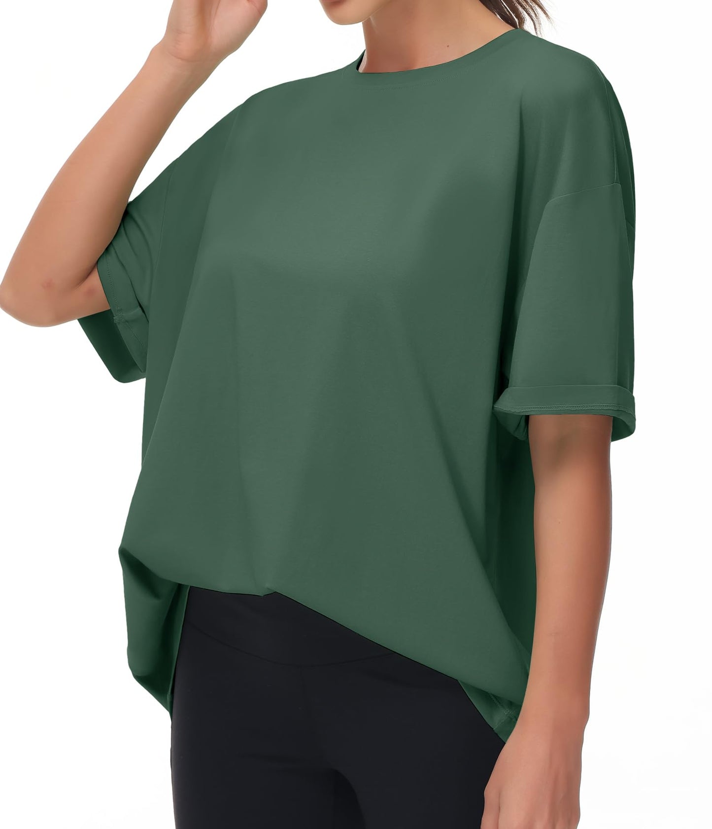 THE GYM PEOPLE Women's Casual Oversized T-Shirts Summer Crewneck Short Sleeve Workout Basic Tee Tops