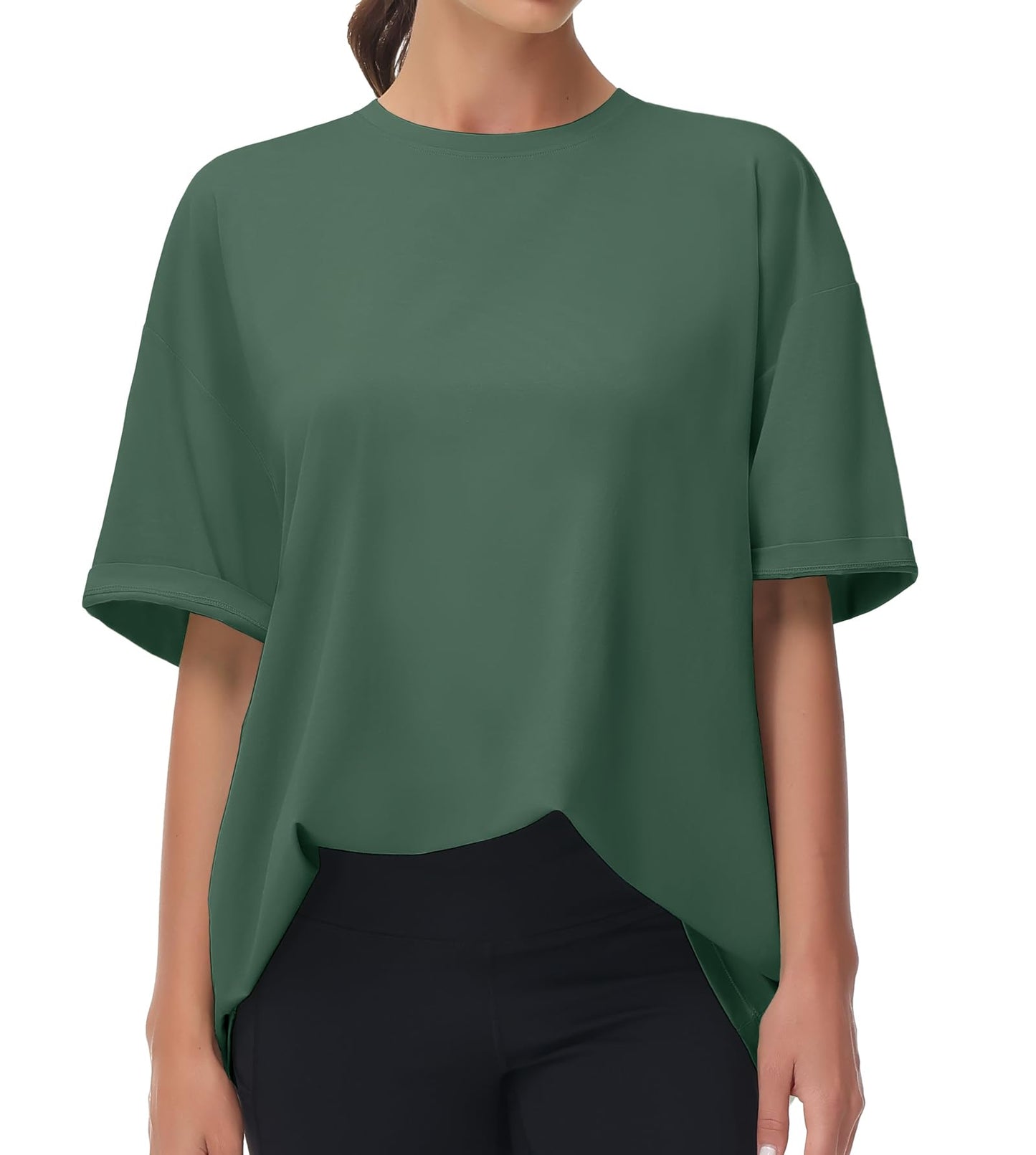 THE GYM PEOPLE Women's Casual Oversized T-Shirts Summer Crewneck Short Sleeve Workout Basic Tee Tops