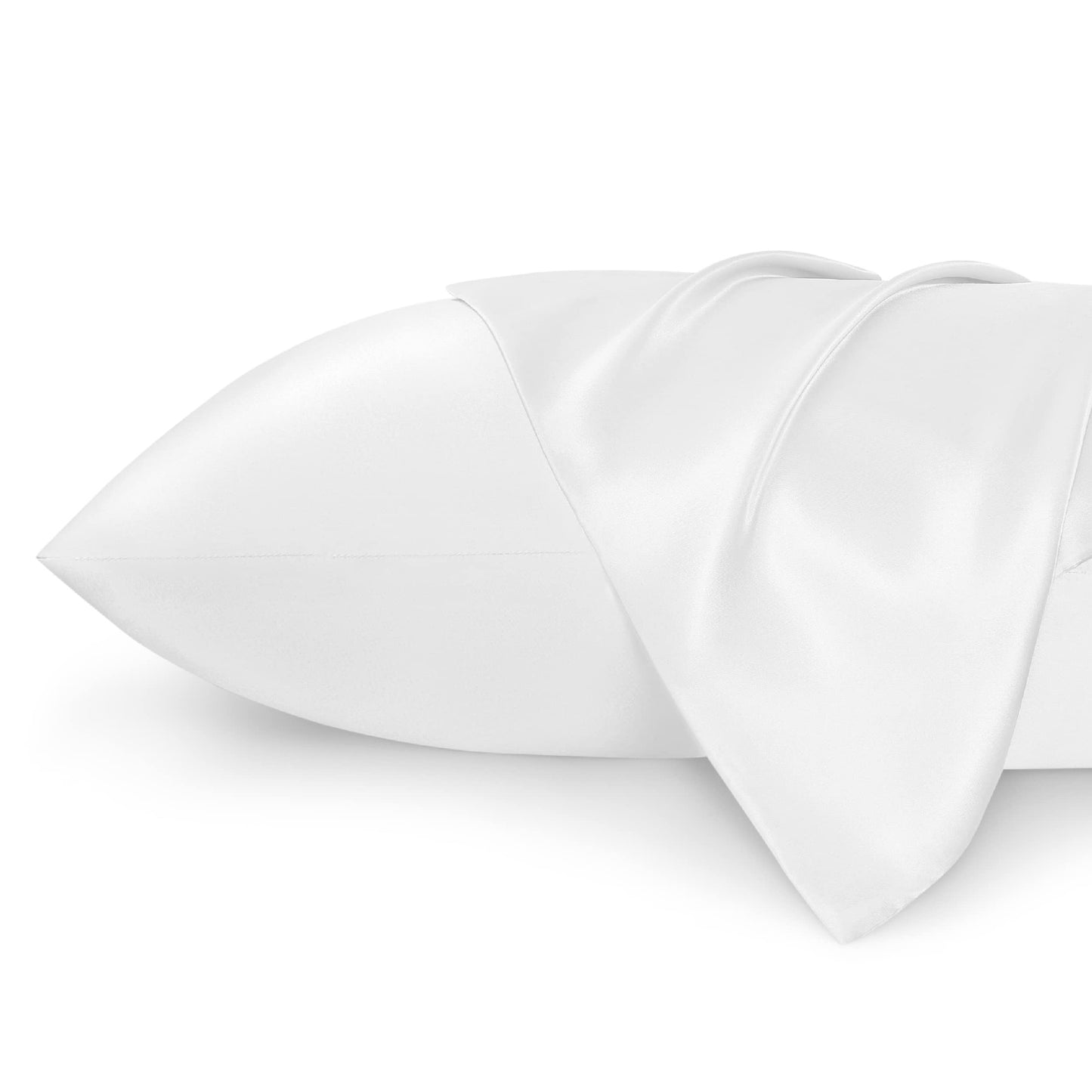 Bedsure Satin Pillow Case Queen Size 2 Pack - Similar to Silk Pillow Cases, Silky Pillowcase Covers for Hair and Skin with Envelope Closure, Gifts for Women Men, Grey, 20x30 Inches
