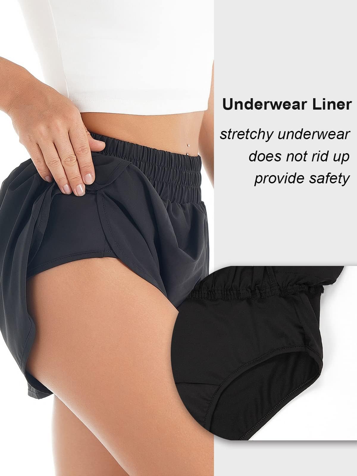 Women's Quick-Dry Running Shorts Workout Sport Layer Active Shorts with Pockets 1.75