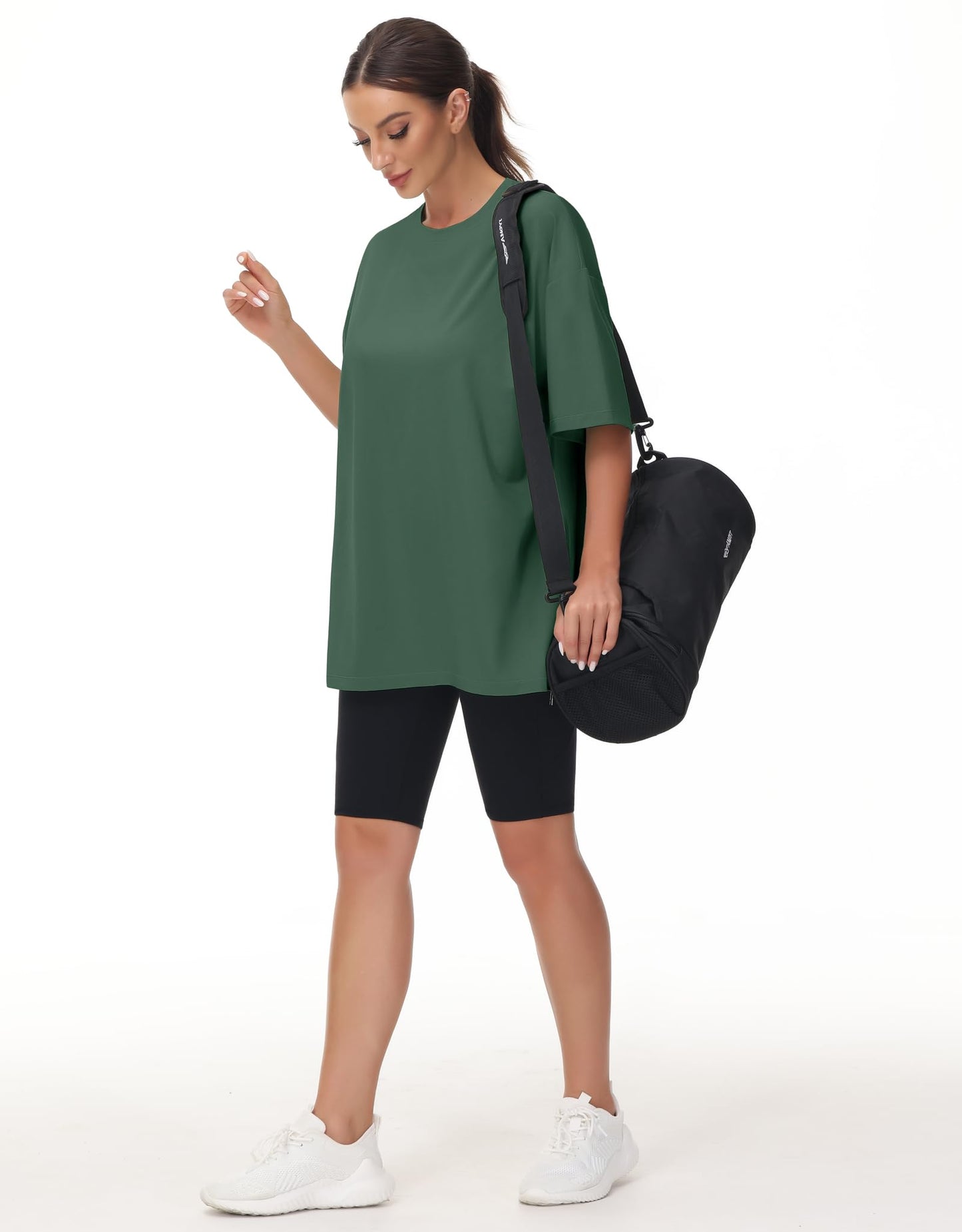 THE GYM PEOPLE Women's Casual Oversized T-Shirts Summer Crewneck Short Sleeve Workout Basic Tee Tops