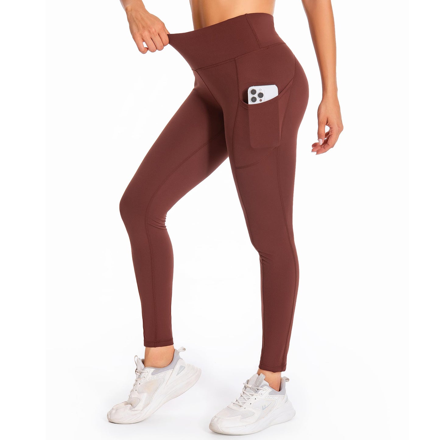 GymCope Leggings for Women with Tummy Control, 3 Pockets Yoga Pants, Non-See-Through Fabric for Yoga, Running, Gym