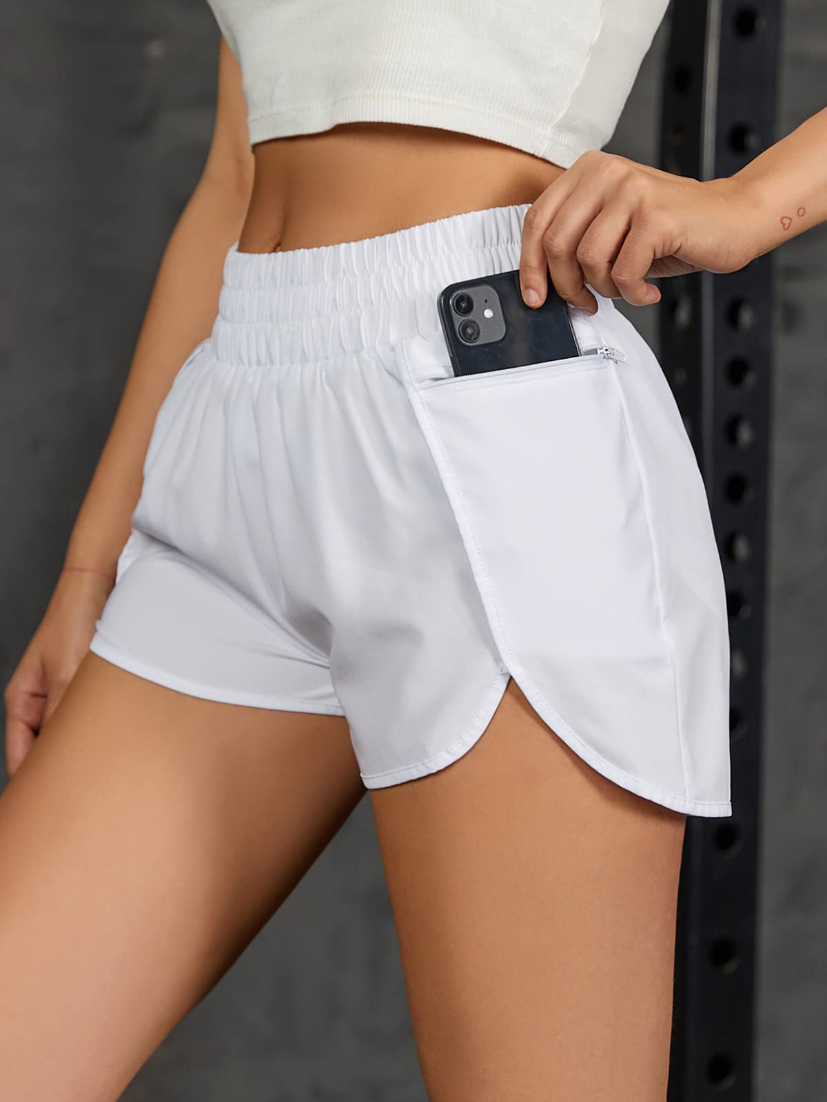 Women's Quick-Dry Running Shorts Workout Sport Layer Active Shorts with Pockets 1.75