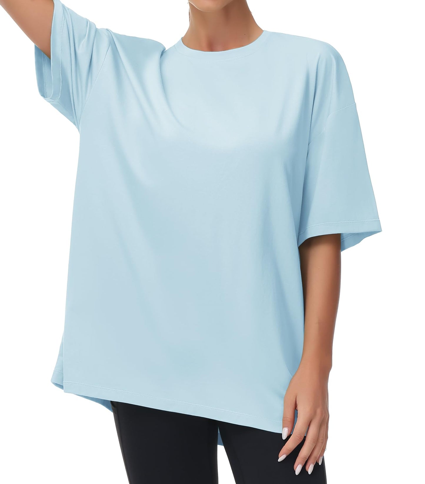 THE GYM PEOPLE Women's Casual Oversized T-Shirts Summer Crewneck Short Sleeve Workout Basic Tee Tops