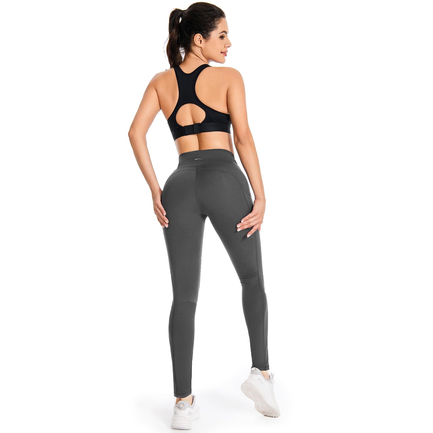 GymCope Leggings for Women with Tummy Control, 3 Pockets Yoga Pants, Non-See-Through Fabric for Yoga, Running, Gym