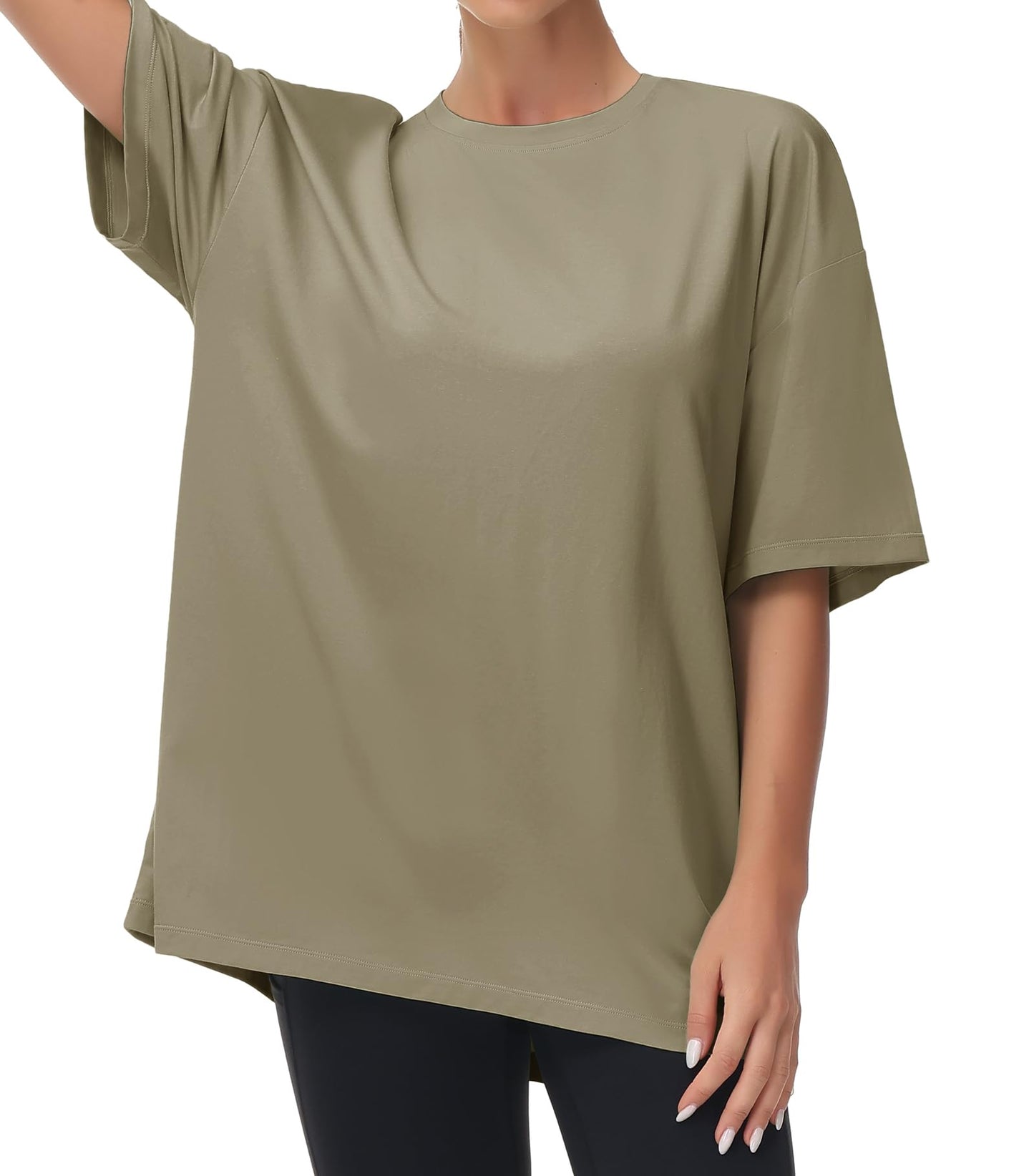 THE GYM PEOPLE Women's Casual Oversized T-Shirts Summer Crewneck Short Sleeve Workout Basic Tee Tops