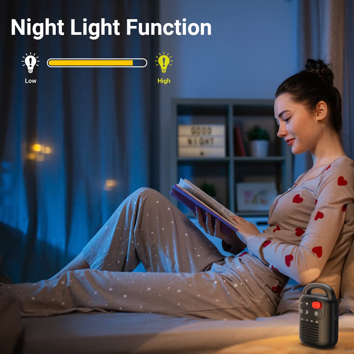 Sound Machines White Noise Machine 12 Colors Night Lights with 30 Soothing Sounds Sleep Machine with 5 Timers Portable for Home Travel and Office-Black