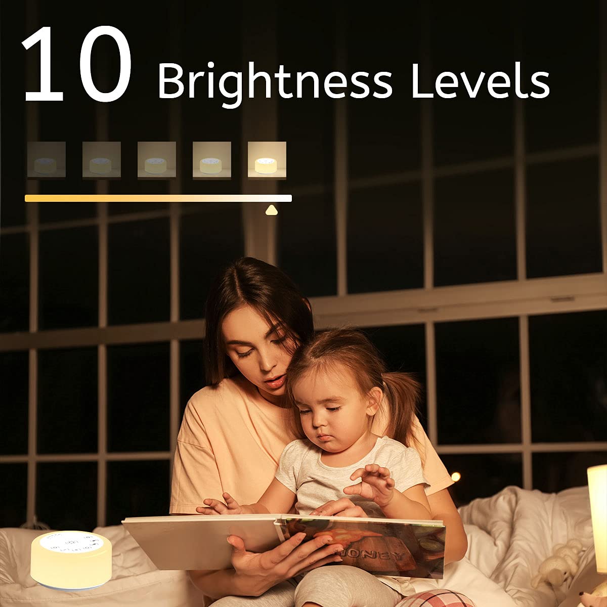 Sound Machines White Noise Machine 12 Colors Night Lights with 30 Soothing Sounds Sleep Machine with 5 Timers Portable for Home Travel and Office-Black