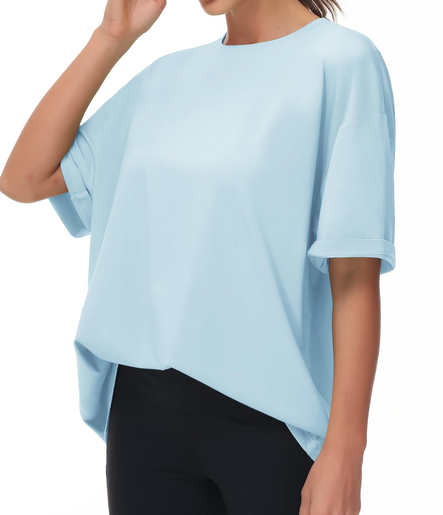THE GYM PEOPLE Women's Casual Oversized T-Shirts Summer Crewneck Short Sleeve Workout Basic Tee Tops