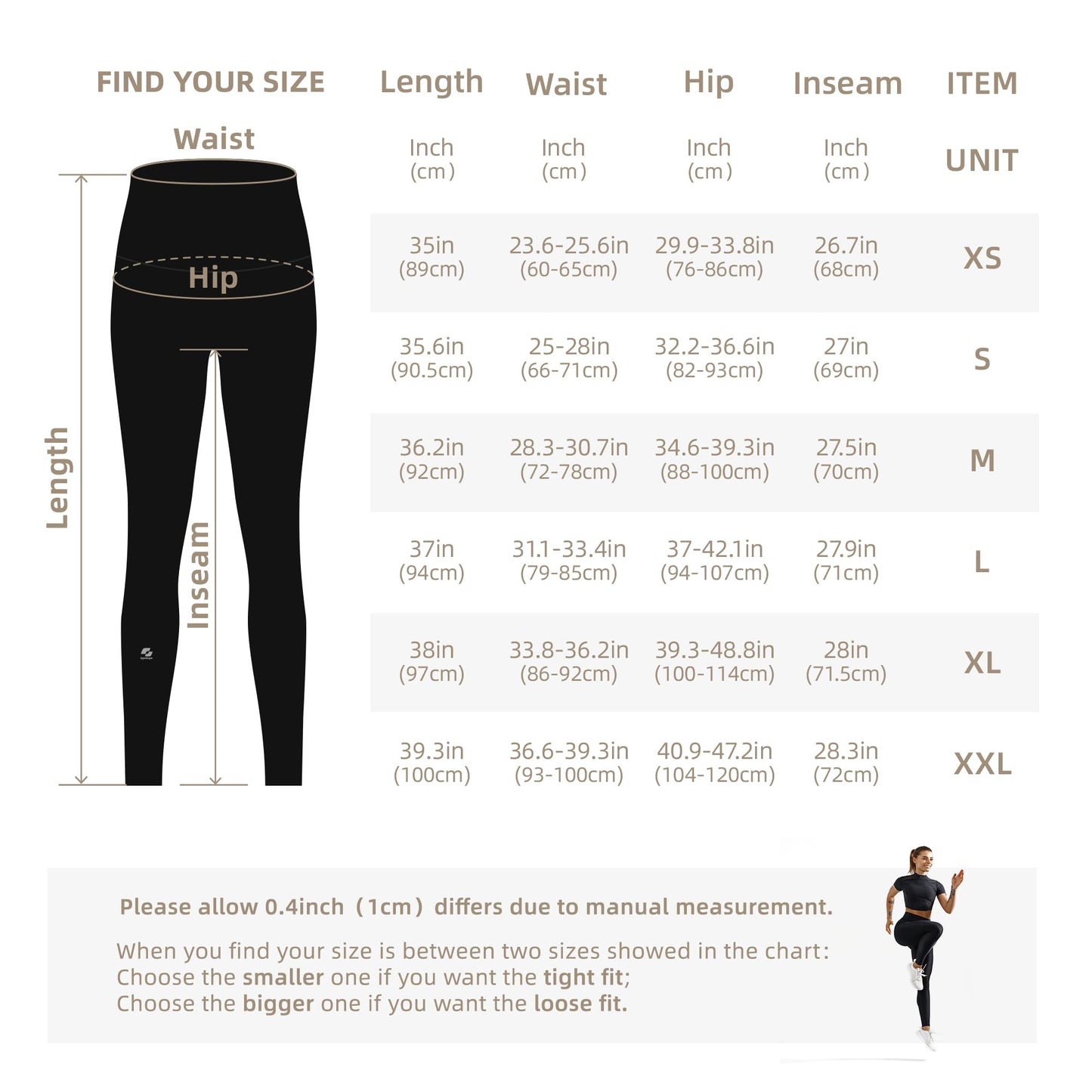 GymCope Leggings for Women with Tummy Control, 3 Pockets Yoga Pants, Non-See-Through Fabric for Yoga, Running, Gym