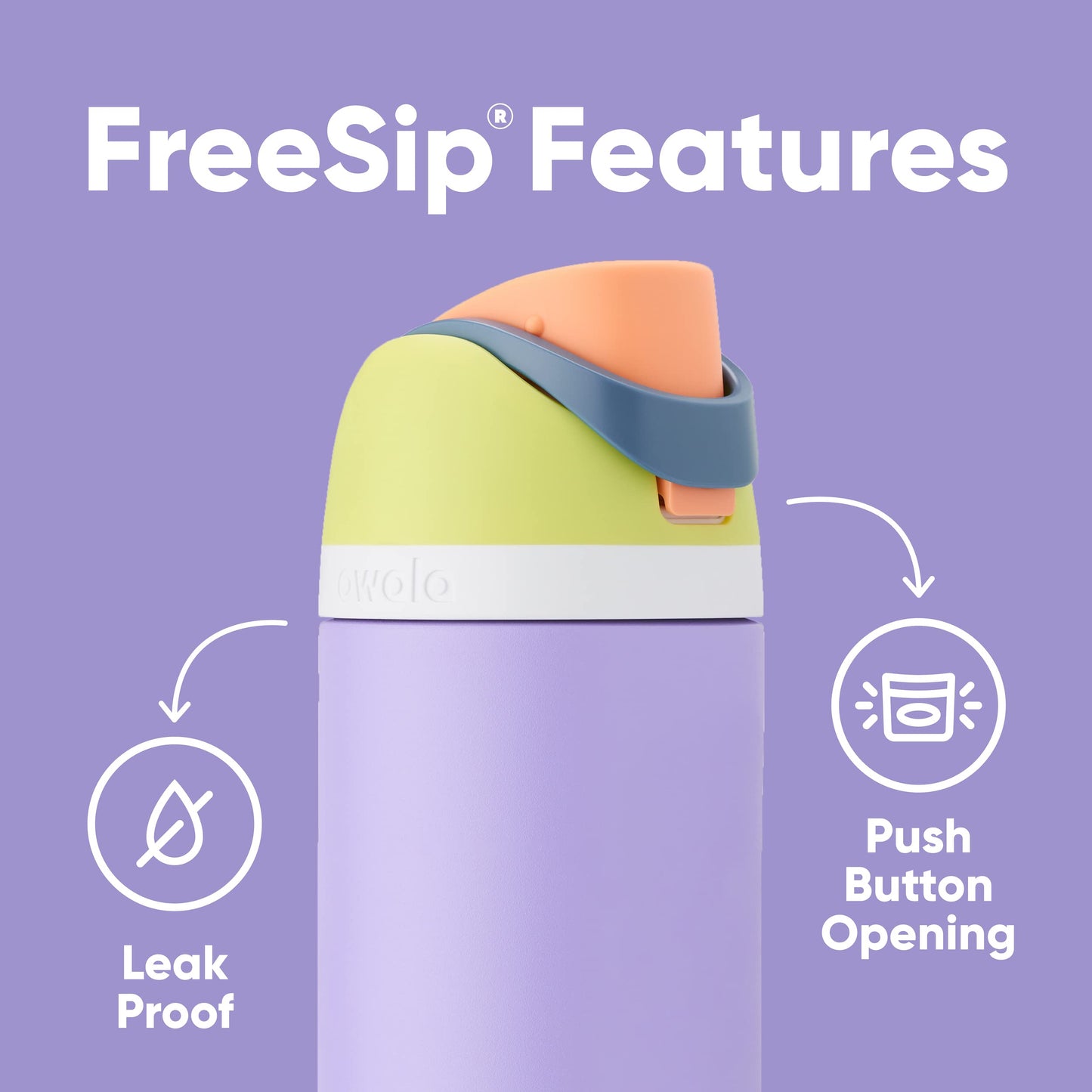 FreeSip Insulated Stainless Steel Water Bottle with Straw for Sports and Travel, BPA-Free, 24-oz, Shy Marshmallow