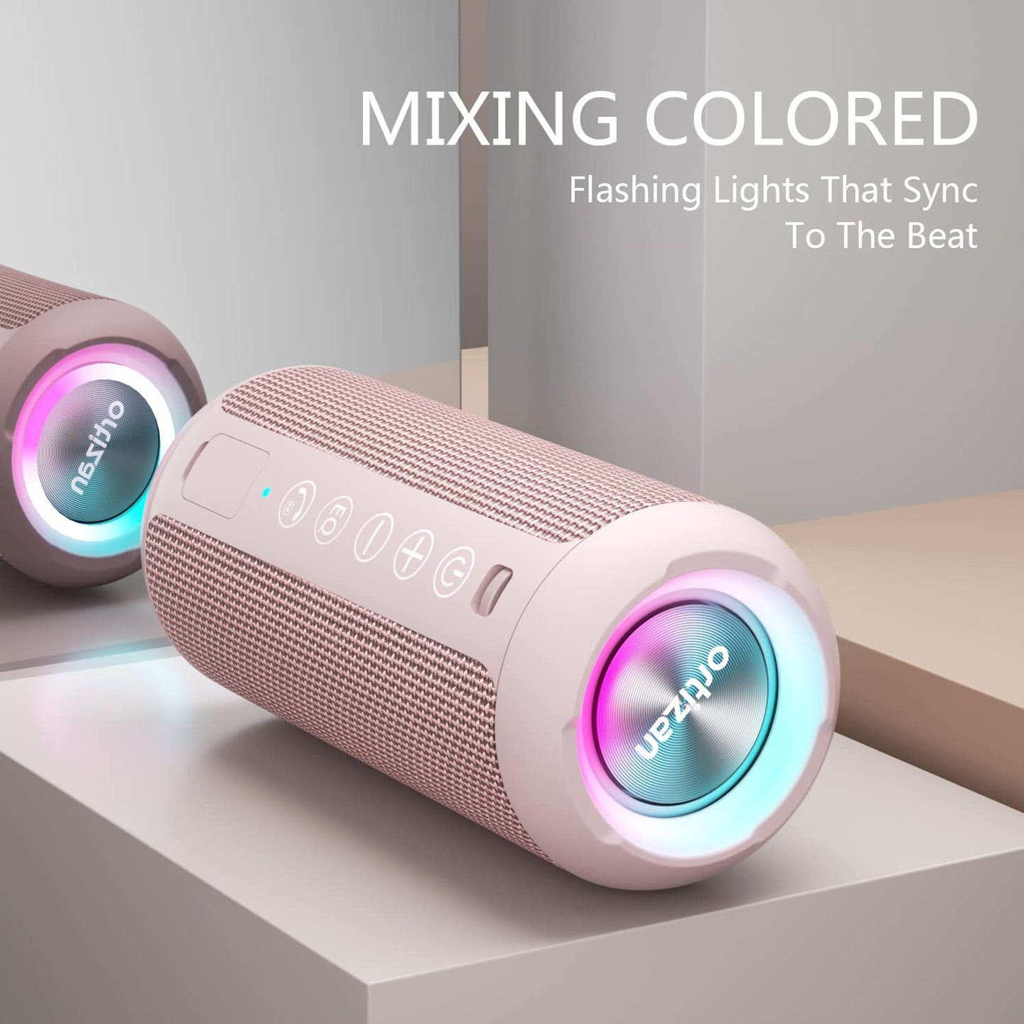Ortizan Portable Bluetooth Speaker, IPX7 Waterproof Wireless Speaker with 24W Loud Stereo Sound, Outdoor Speakers with Bluetooth 5.0, 30H Playtime,66ft Bluetooth Range, Dual Pairing for Home