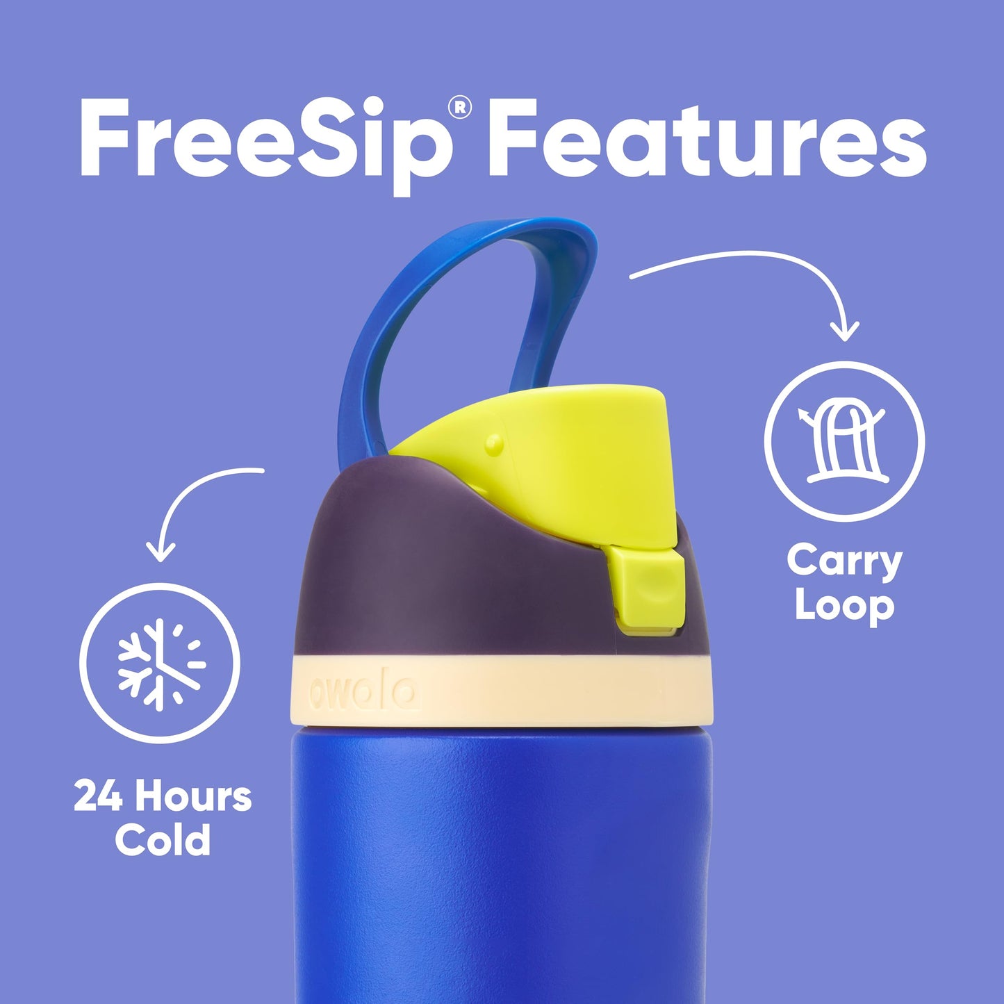 FreeSip Insulated Stainless Steel Water Bottle with Straw for Sports and Travel, BPA-Free, 24-oz, Shy Marshmallow
