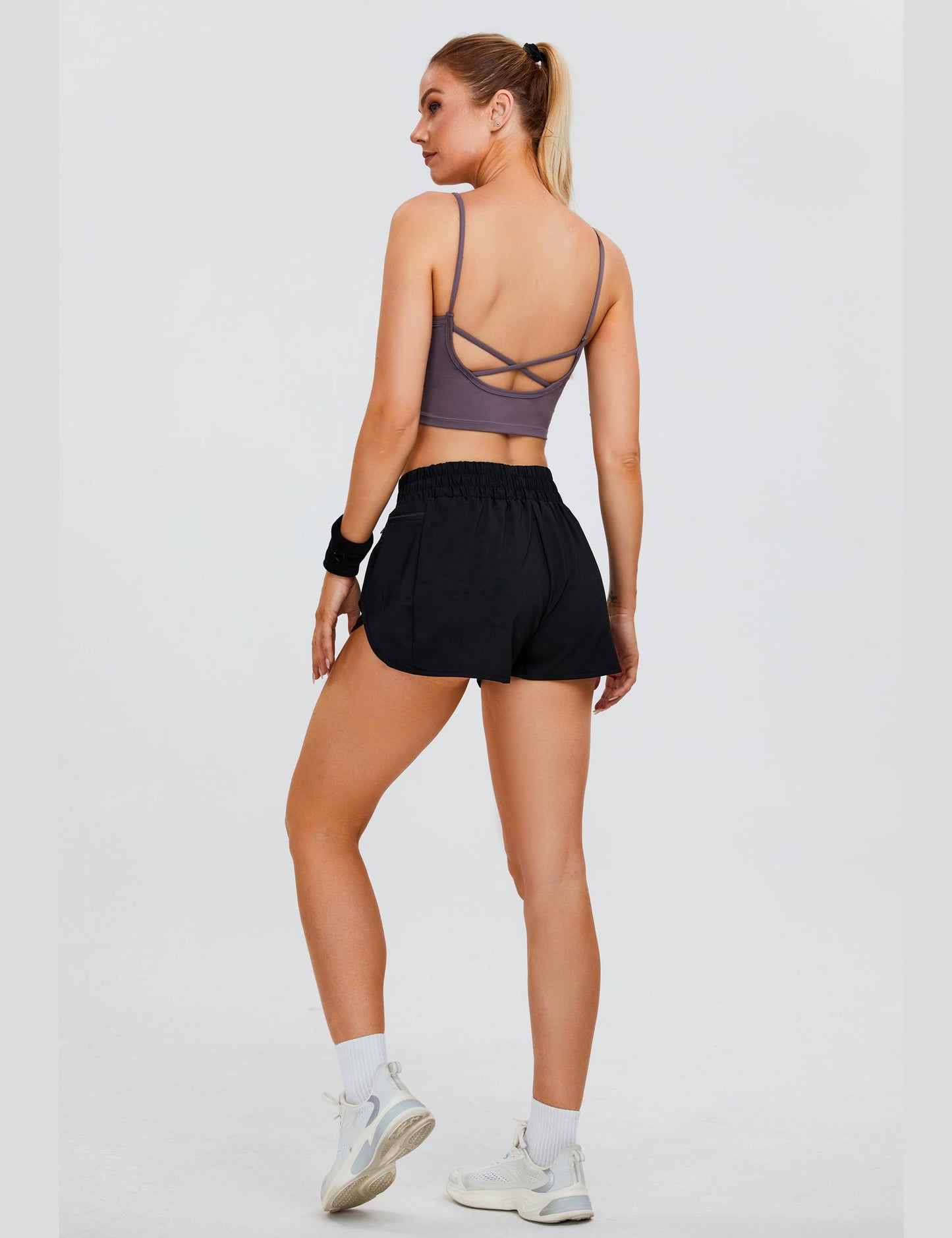 Women's Quick-Dry Running Shorts Workout Sport Layer Active Shorts with Pockets 1.75