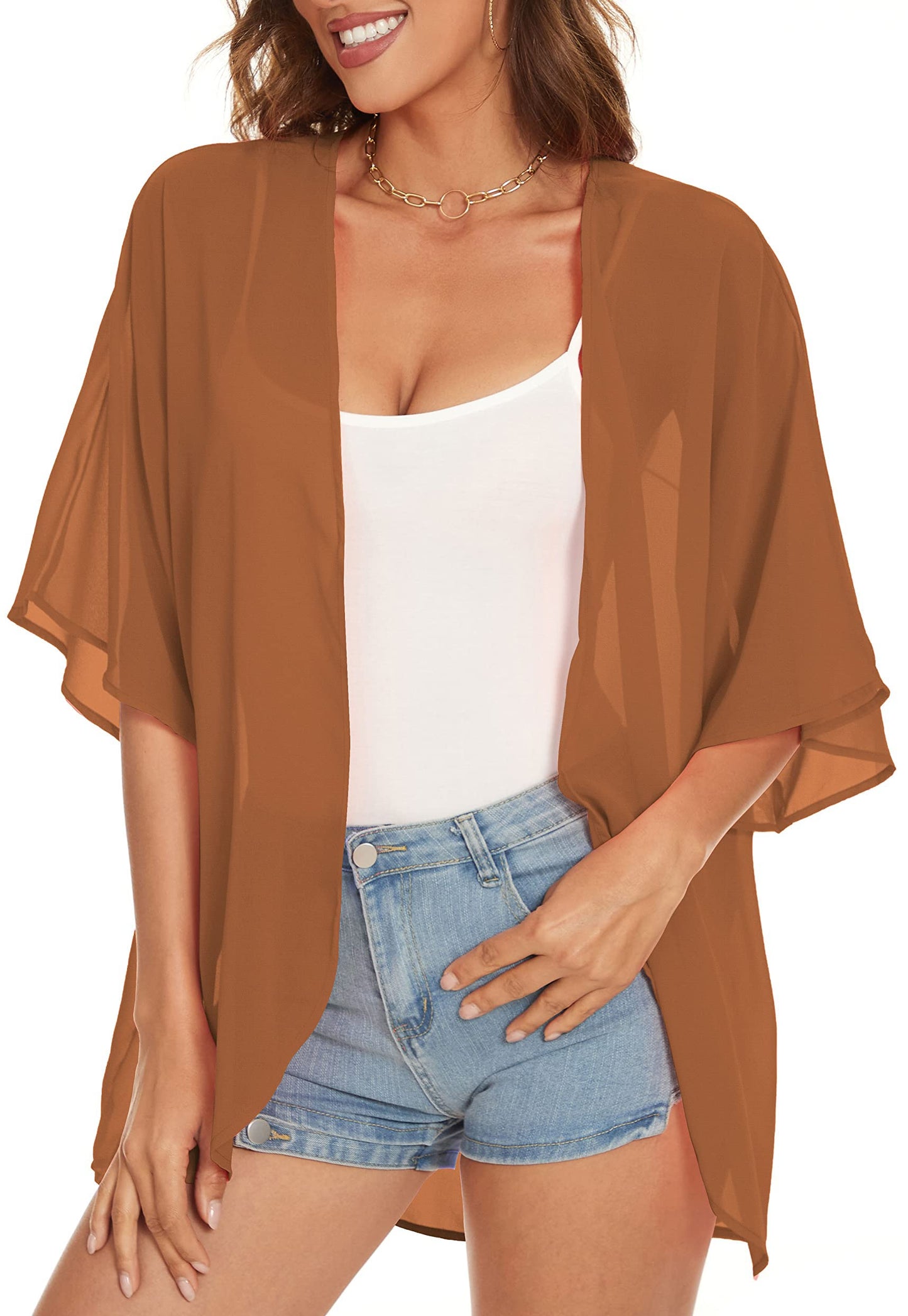 CHICALLURE Womens Summer Tops Kimono Cardigan Floral Beach Cover up Casual Jackets Shirts