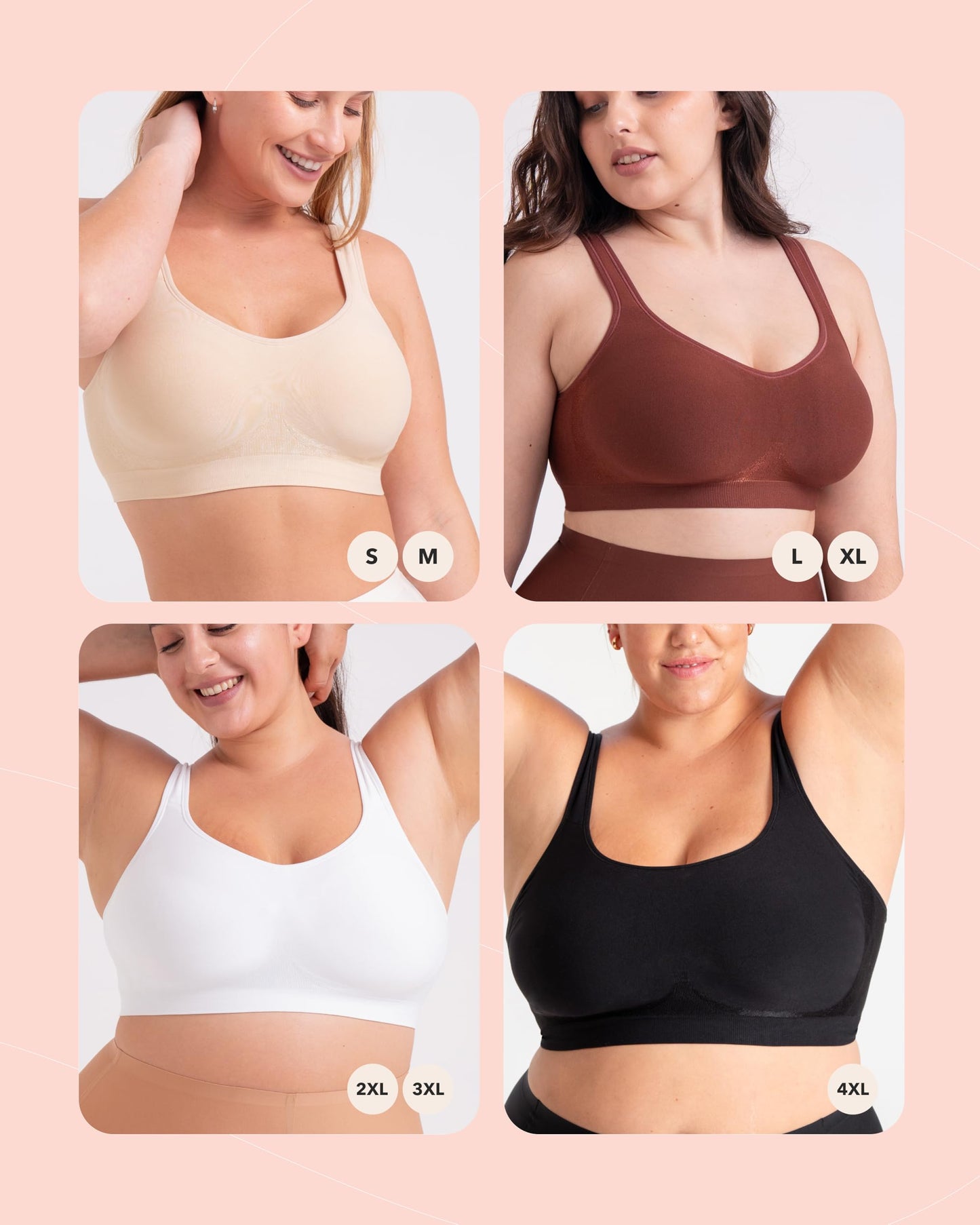 SHAPERMINT Wireless Seamless Bras for Women Full Support - Bralette for Women, Soutien Gorge Femme Sans Armature
